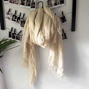 Large Cream Light Weight Waffle Scarf